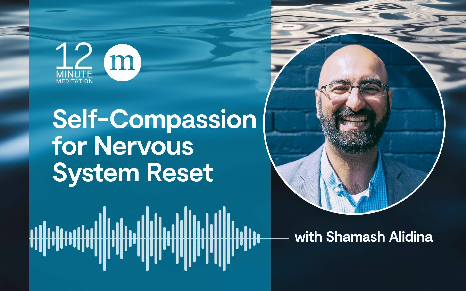 Podcast cover: Self-Compassion for a Nervous System Reset with Shamash Alidina, 12 Minute Meditation.