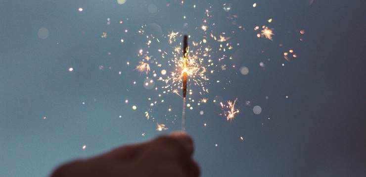 hand holding a sparkler