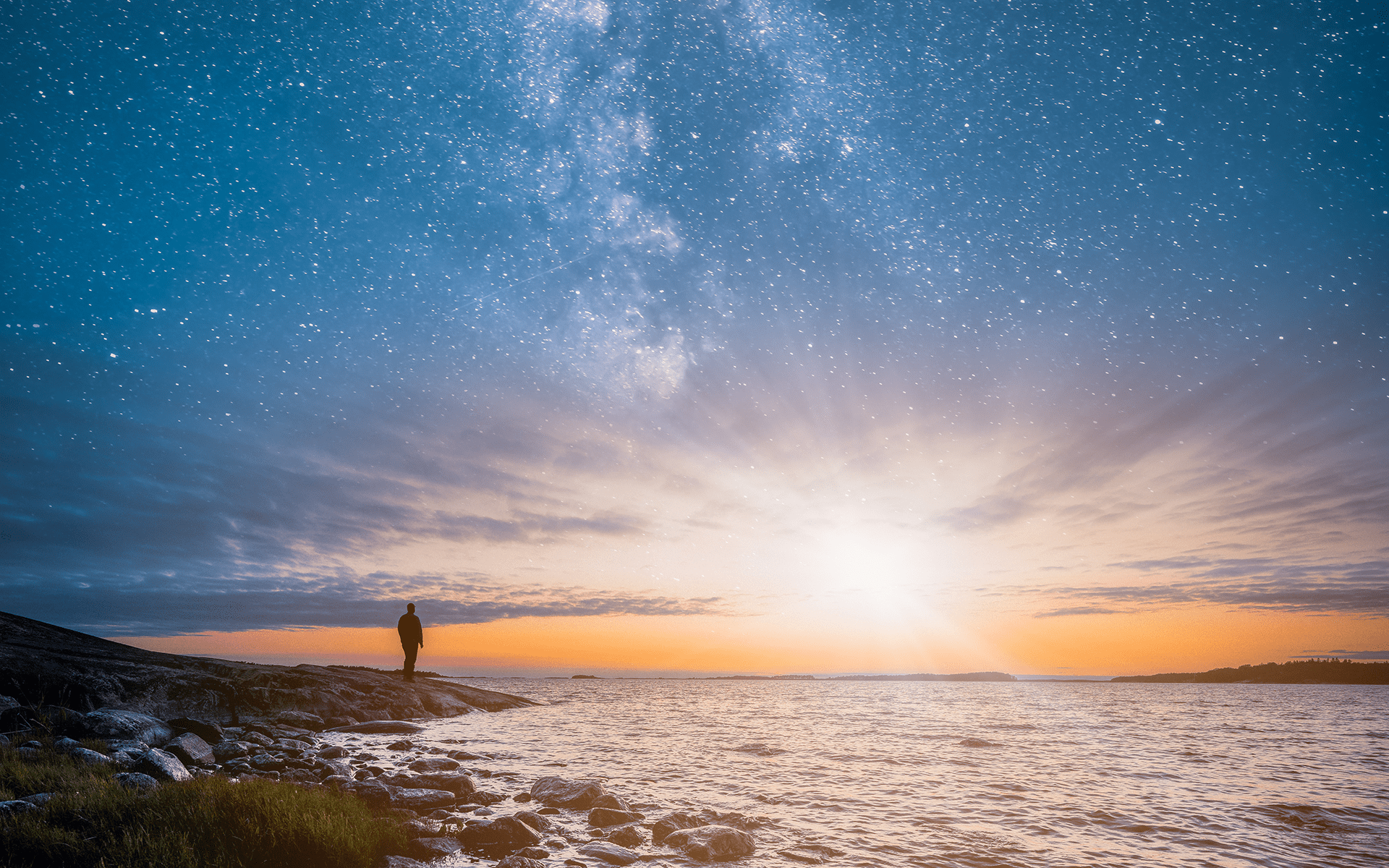 The Science of Wonder - Imagine of an expansive night sky with stars at sunset