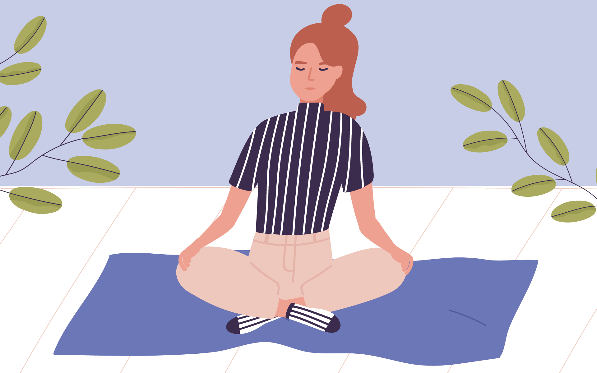 woman meditating. notice the mind-body connection